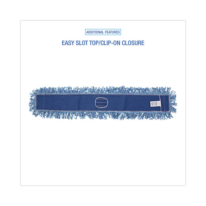 Dust Mop Head, Cotton/Synthetic Blend, 48" x 5", Blue