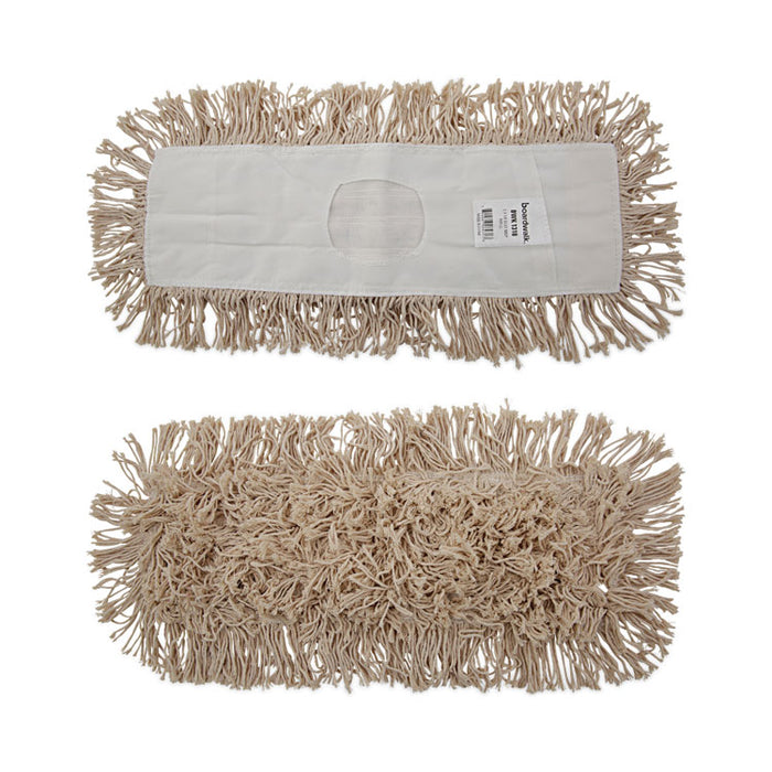 Industrial Dust Mop Head, Hygrade Cotton, 18 x 5, White