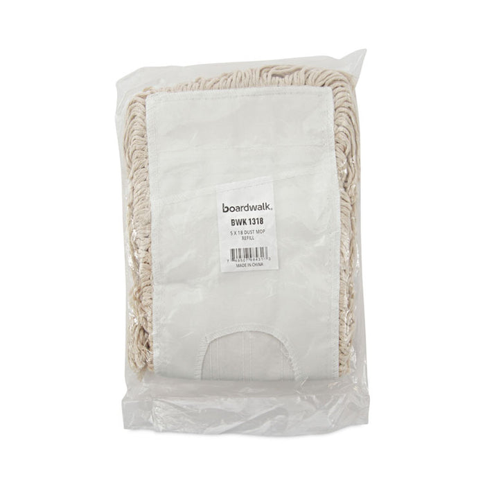 Industrial Dust Mop Head, Hygrade Cotton, 18 x 5, White