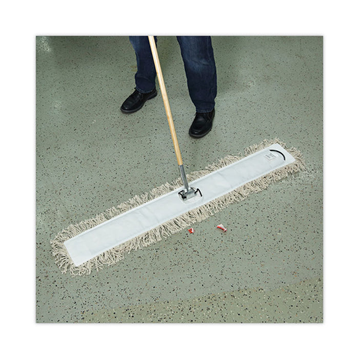Industrial Dust Mop Head, Hygrade Cotton, 48 x 5, White