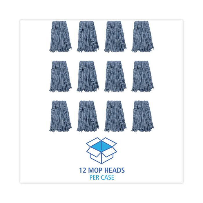 Mop Head, Standard Head, Cotton/Synthetic Fiber, Cut-End, #16., Blue