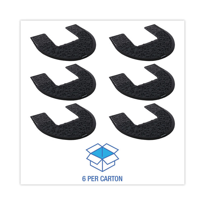 Commode Mat 2.0 Disposable Toilet Floor Mat, U-Shaped, Black/Gray Non-Slip Surface, 22" x 22", 6/Carton