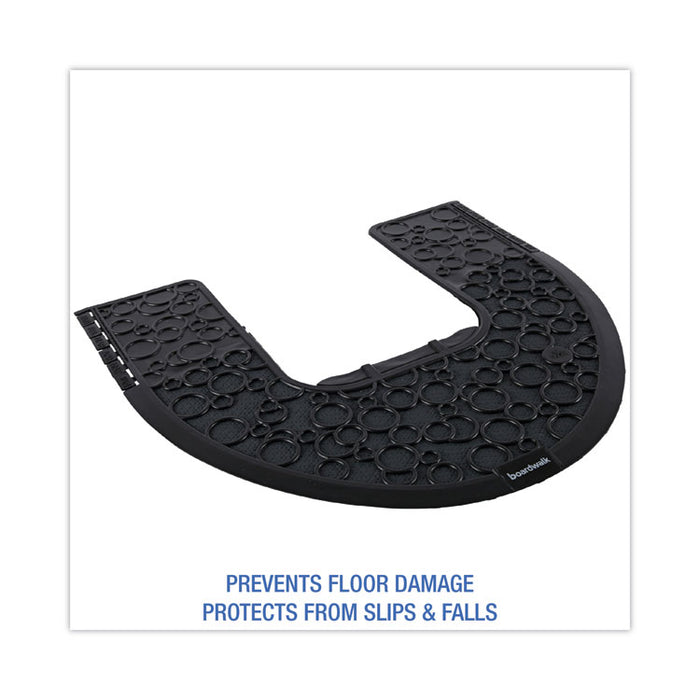 Commode Mat 2.0 Disposable Toilet Floor Mat, U-Shaped, Black/Gray Non-Slip Surface, 22" x 22", 6/Carton