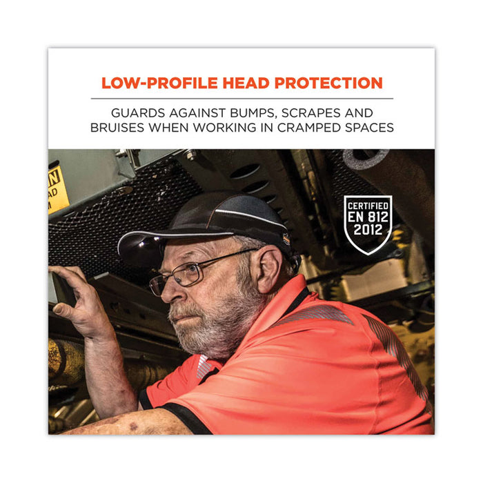 Skullerz 8960 Bump Cap with LED Lighting, Long Front Brim, XXX-Small to Large (Up to 7.5), 0.01" Insert, Lime Green