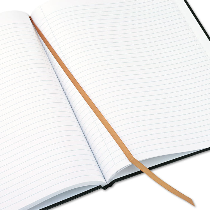 Executive Notebook with Ribbon Bookmark, 1-Subject, Medium/College Rule, Black Cover, (75) 10.75 x 8.5 Sheets