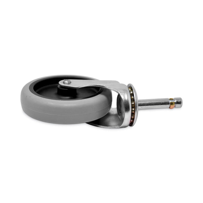 Replacement Bayonet-Stem Swivel Casters, Grip Ring Stem, 4" Soft Rubber Wheel, Black