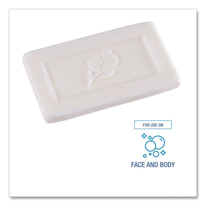 Face and Body Amenity Soap, Flow Wrapped, Floral Scent, # 1/2 Bar, 1,000/Carton