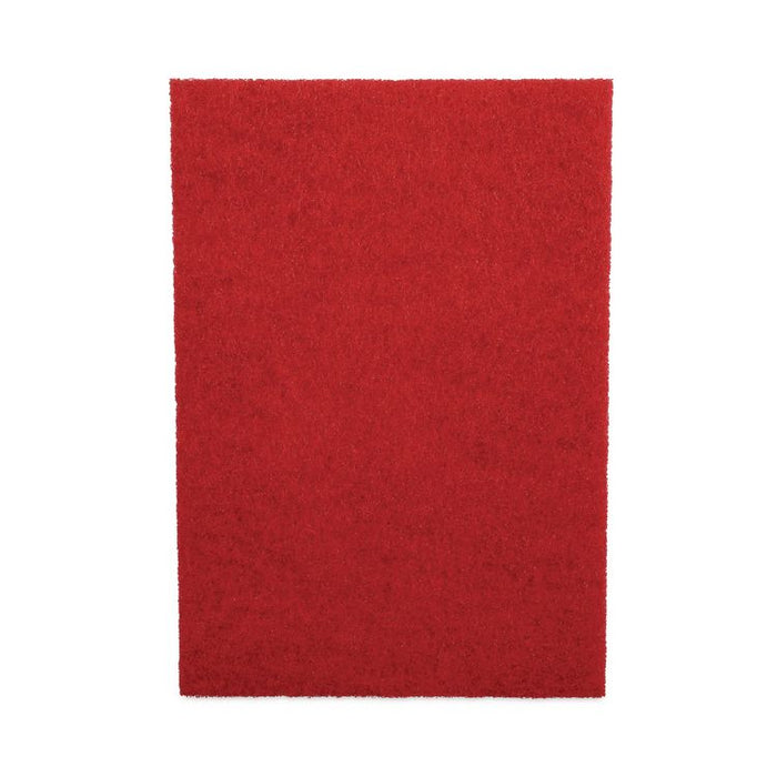 Buffing Floor Pads, 20 x 14, Red, 10/Carton