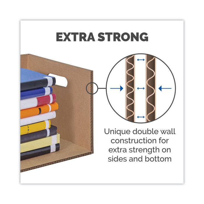 SmoothMove Classic Moving/Storage Boxes, Half Slotted Container (HSC), Large, 17" x 21" x 17", Brown/Blue, 5/Carton