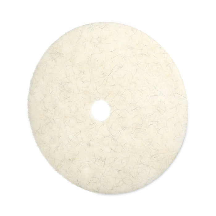 Natural Burnishing Floor Pads, 27" Diameter, White, 5/Carton