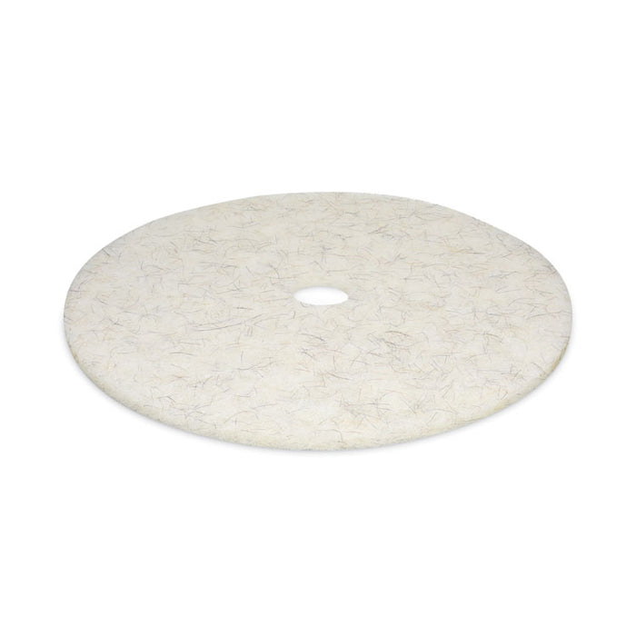 Natural Burnishing Floor Pads, 27" Diameter, White, 5/Carton