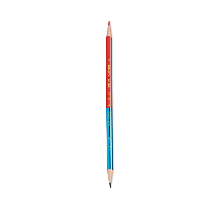 Verithin Dual-Ended Two-Color Pencils, 2 mm, Blue/Red Lead, Blue/Red Barrel, Dozen