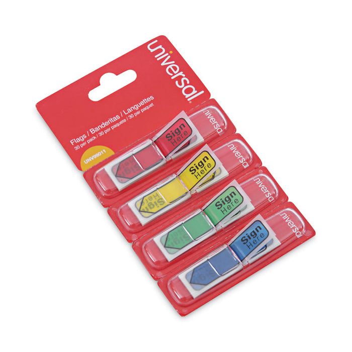 Deluxe Message Arrow Flags, "Sign Here", Assorted Colors, 120/Pack