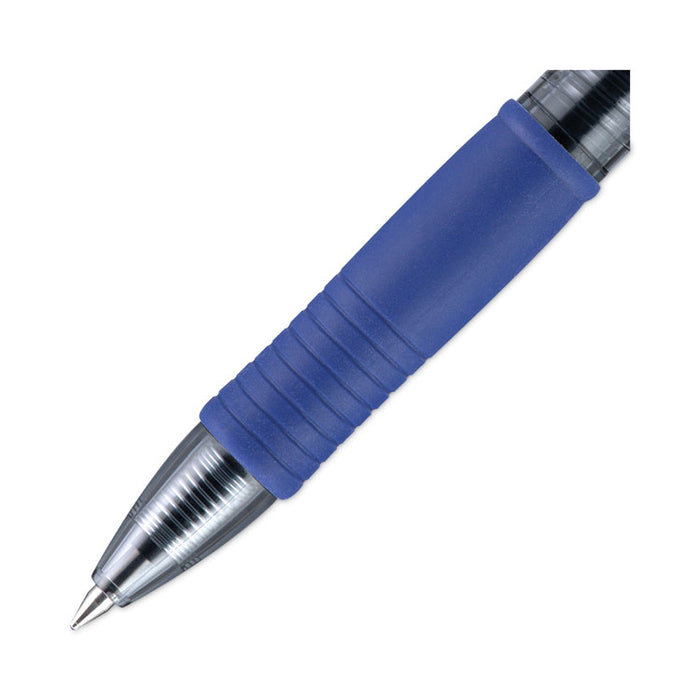 G2 Premium Gel Pen, Retractable, Fine 0.7 mm, Blue Ink, Smoke/Blue Barrel, 12/Pack