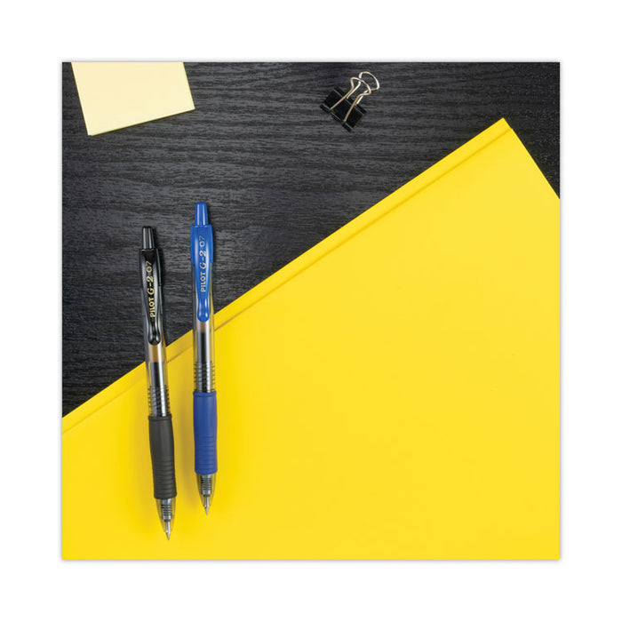 G2 Premium Gel Pen, Retractable, Fine 0.7 mm, Blue Ink, Smoke/Blue Barrel, 12/Pack