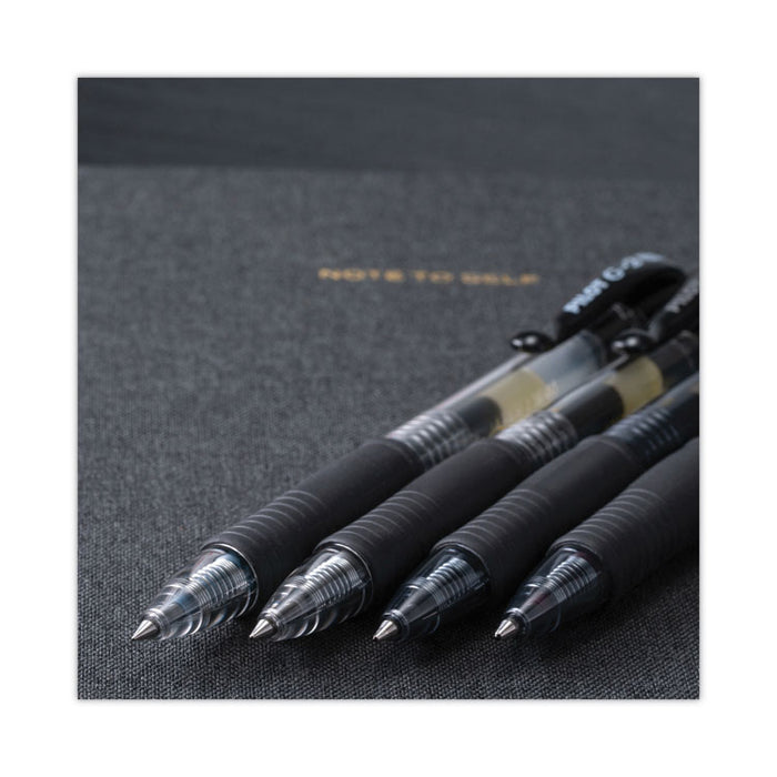 G2 Premium Gel Pen, Retractable, Fine 0.7 mm, Black Ink, Smoke/Black Barrel, Dozen