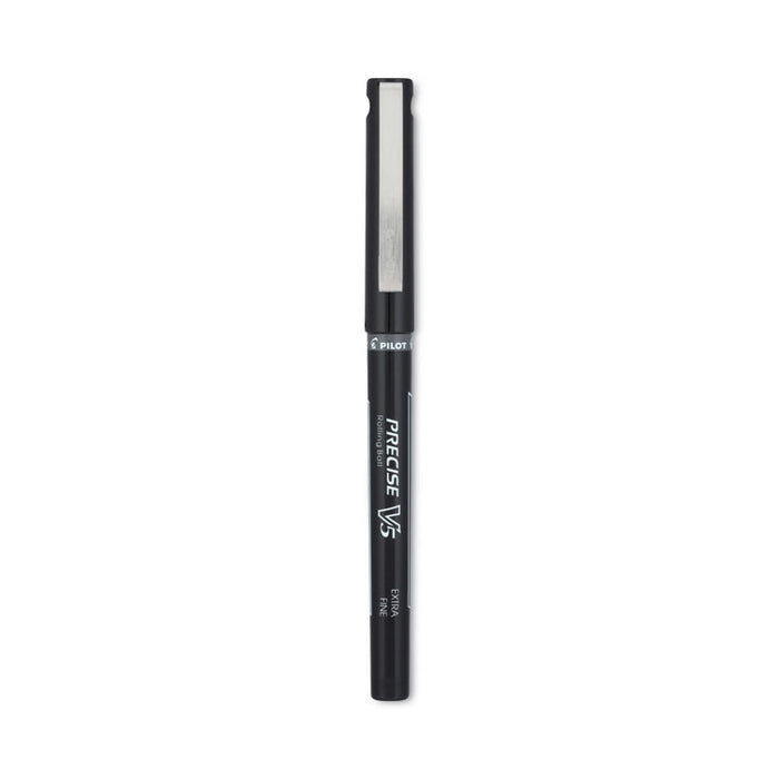 Precise V5 Rollerball Pen, Stick, Extra-Fine 0.5 mm, Black Ink, Black/Clear Barrel, Dozen