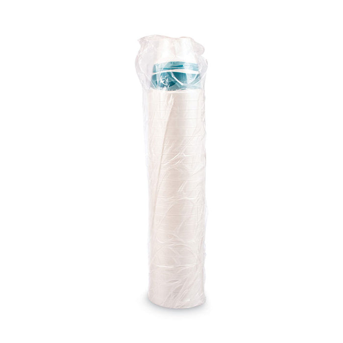 J Cup Insulated Foam Pedestal Cups, 32 oz, White/Teal, 25/Sleeve, 20 Sleeves/Carton