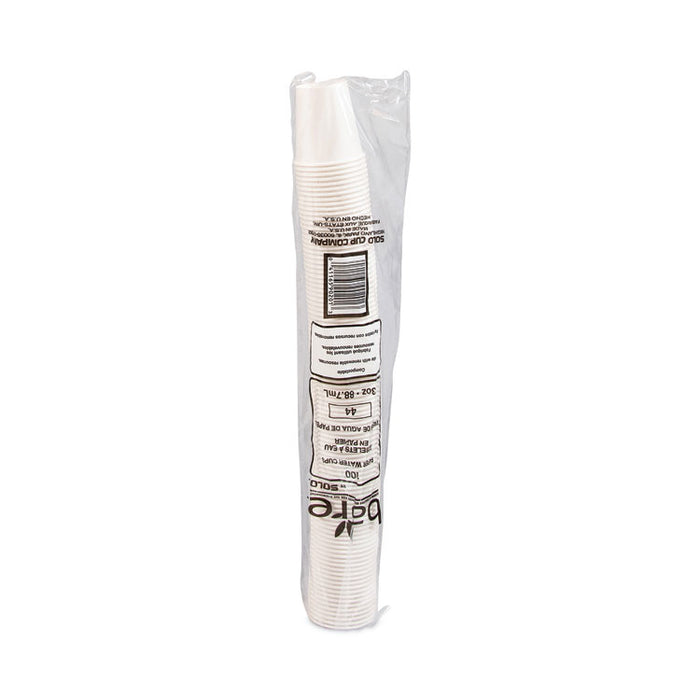 Paper Water Cups, 3 oz, White, 100/Pack
