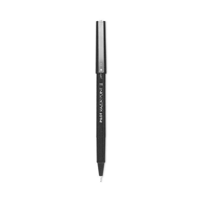 Razor Point II Super Fine Line Porous Point Pen, Stick, Super-Fine 0.2 mm, Black Ink, Black Barrel, Dozen