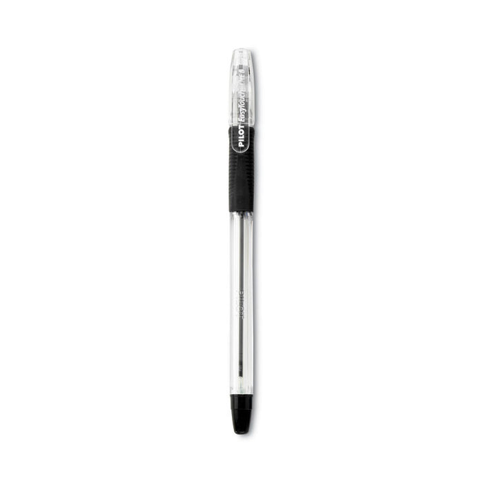 EasyTouch Ballpoint Pen, Stick, Medium 1 mm, Black Ink, Clear/Black Barrel, Dozen