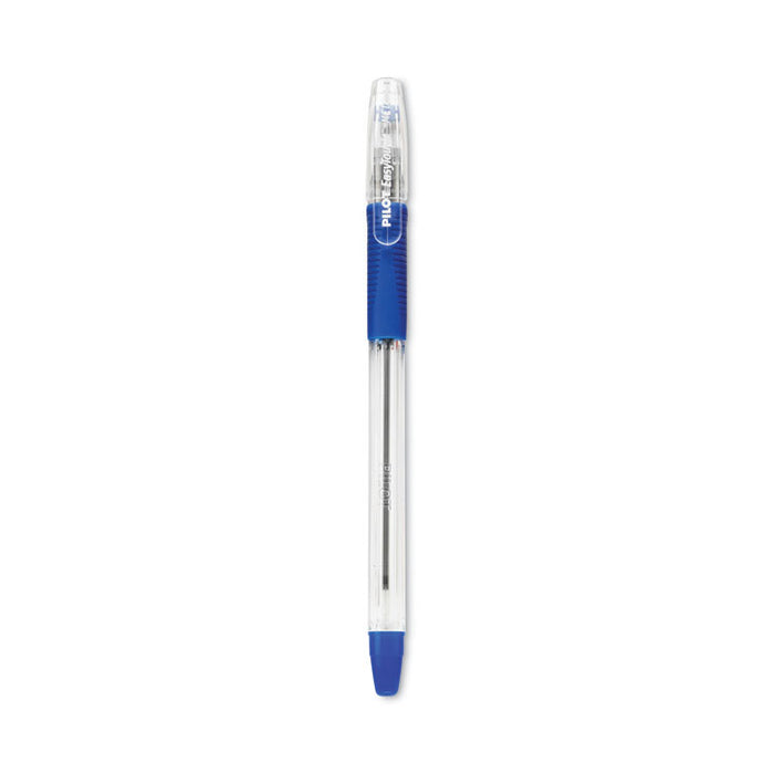 EasyTouch Ballpoint Pen, Stick, Medium 1 mm, Blue Ink, Clear/Blue Barrel, Dozen