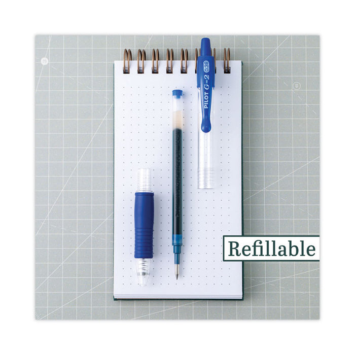 G2 Premium Gel Pen Convenience Pack, Retractable, Extra-Fine 0.38 mm, Blue Ink, Smoke/Blue Barrel, Dozen