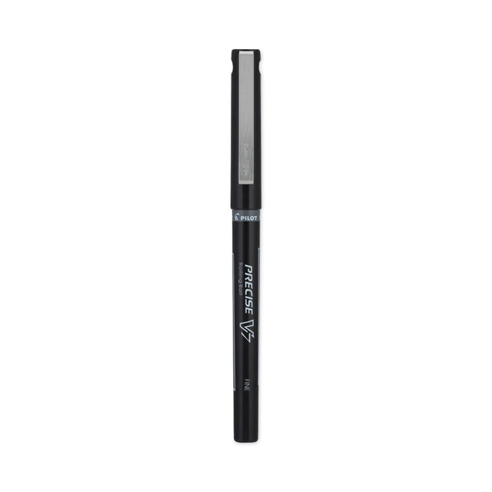 Precise V7 Rollerball Pen, Stick, Fine 0.7 mm, Black Ink, Black/Clear Barrel, Dozen