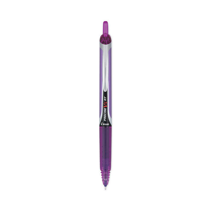Precise V5RT Rollerball Pen, Retractable, Extra-Fine 0.5 mm, Purple Ink, Purple Barrel
