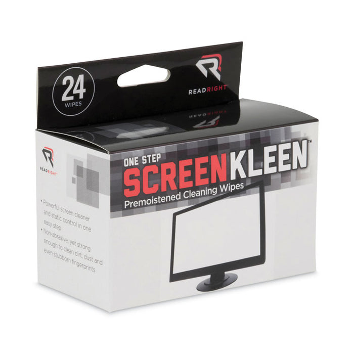 OneStep ScreenKleen Wipes, 5 x 5, Unscented, 24/Box
