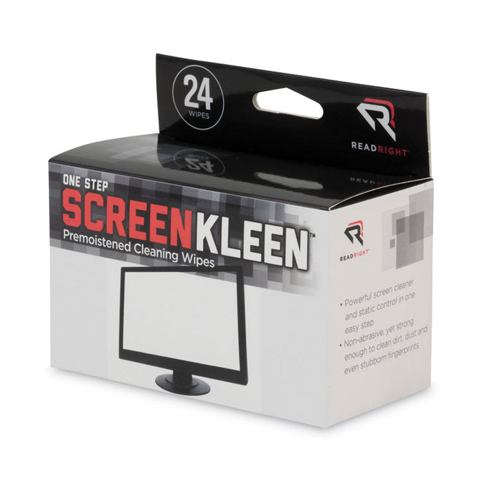 OneStep ScreenKleen Wipes, 5 x 5, Unscented, 24/Box