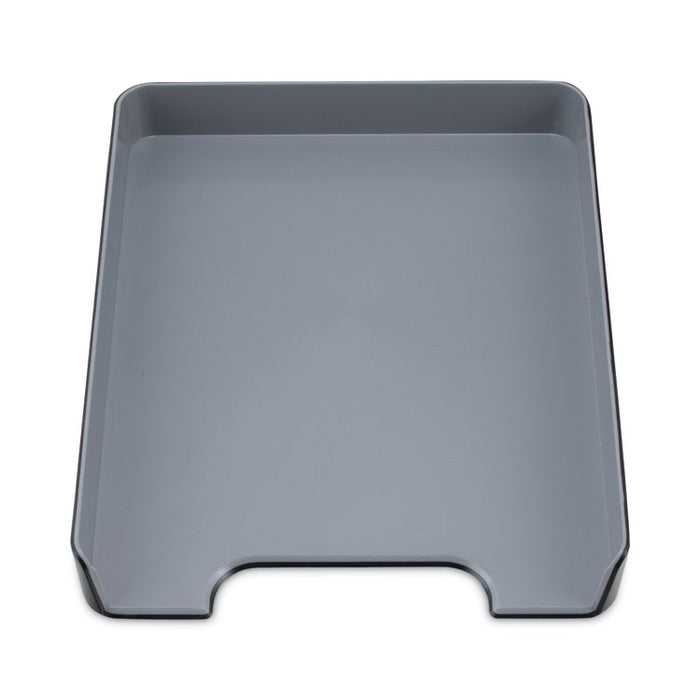 Fusion Letter Tray, 1 Section, Letter Size Files, 9.75" x 12.5" x 1.75", Black