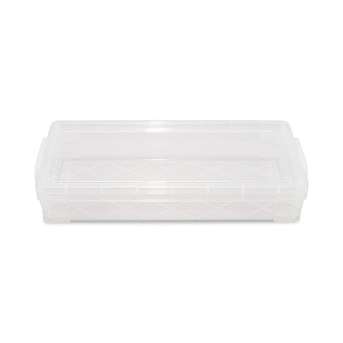Super Stacker Pencil Box, 8.25" x 3.75" x 1.5", Clear