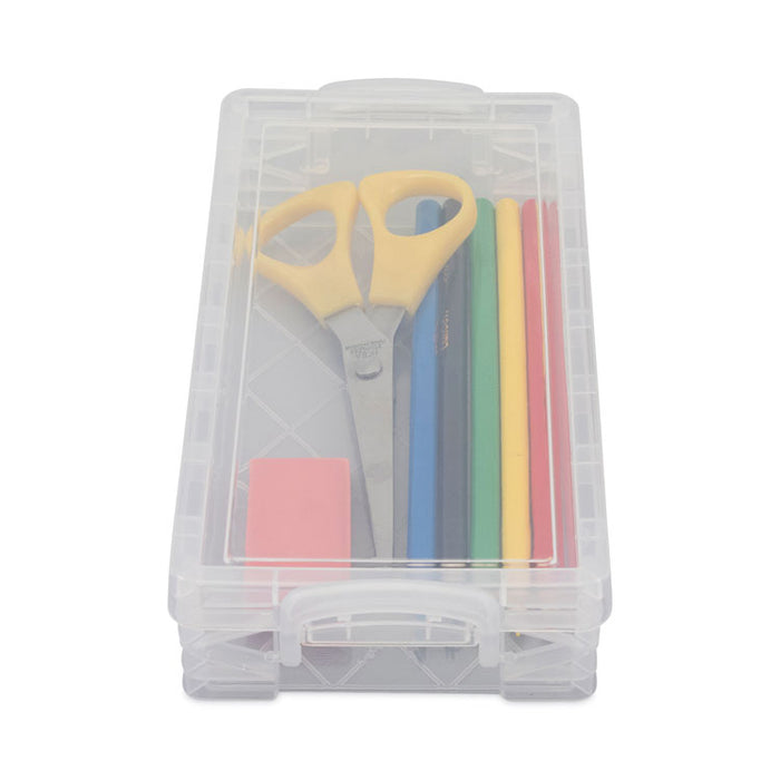 Super Stacker Pencil Box, 8.25" x 3.75" x 1.5", Clear