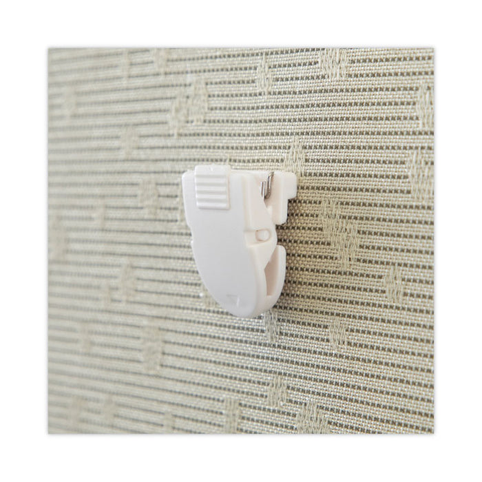 Wall Clips for Fabric Panels, 40 Sheet Capacity, White, 50/Box