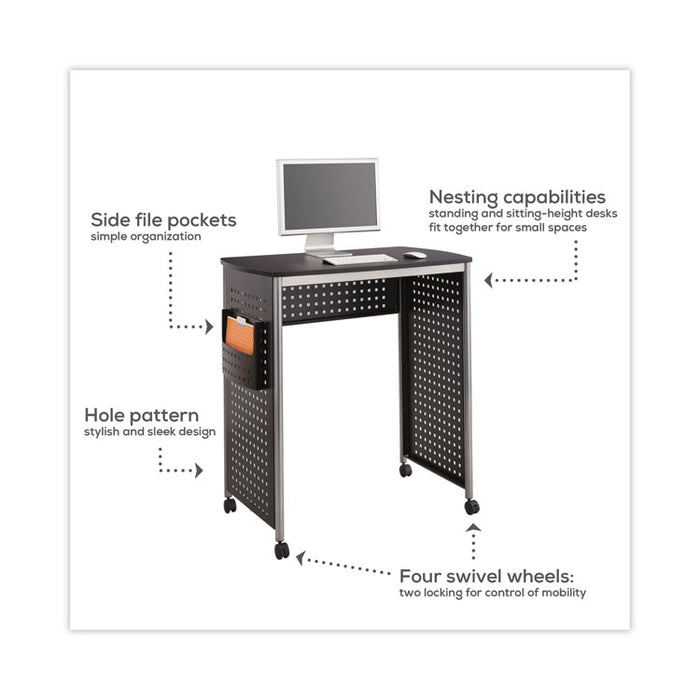 Scoot Stand-Up Desk, 39.5" x 23.25" x 41.75" to 42", Black