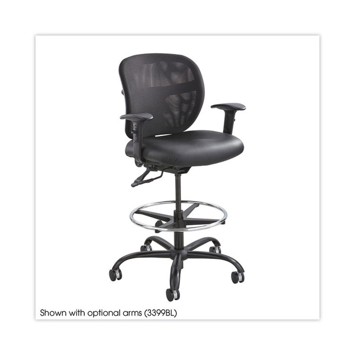 Vue Heavy-Duty Extended-Height Stool, Supports Up to 350 lb, 23" to 32.5" Seat Height, Black Vinyl Seat, Black Base