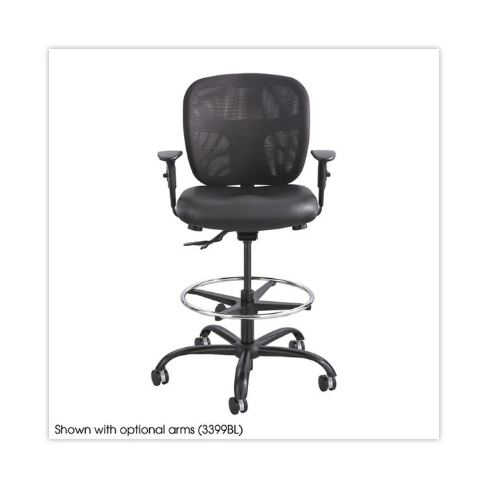 Vue Heavy-Duty Extended-Height Stool, Supports Up to 350 lb, 23" to 32.5" Seat Height, Black Vinyl Seat, Black Base