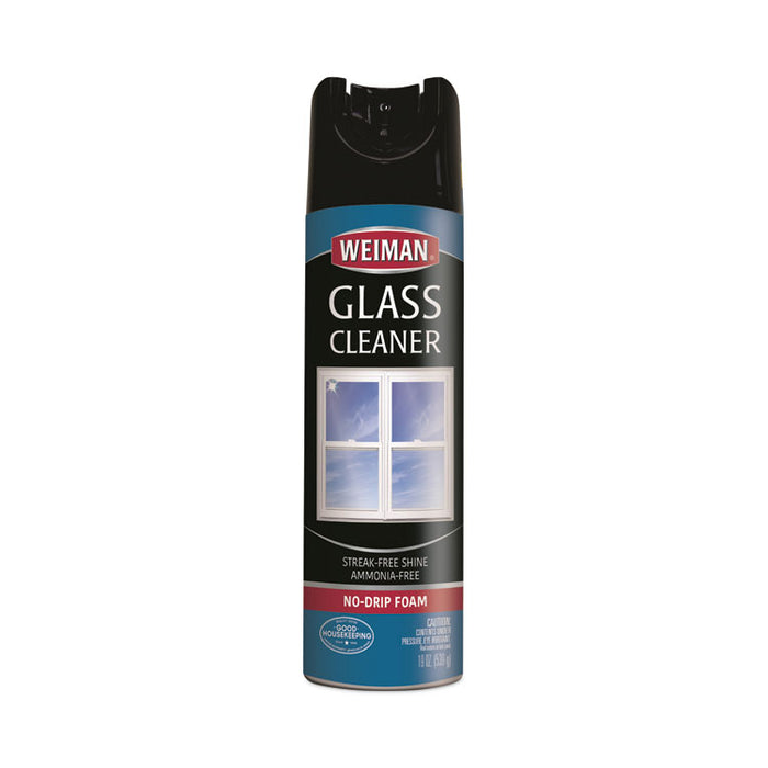 Foaming Glass Cleaner, 19 oz Aerosol Spray, 6/Carton