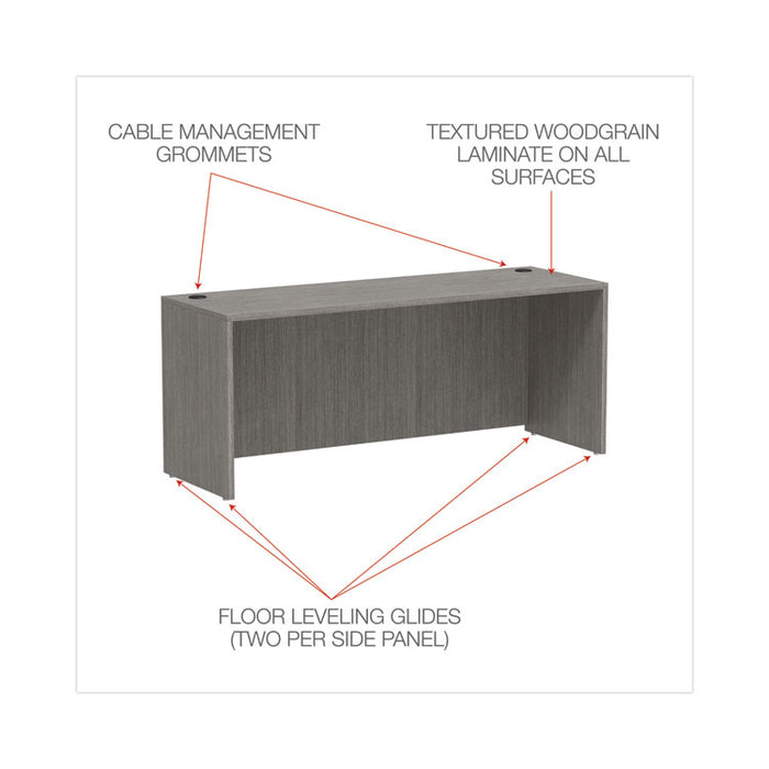 Alera Valencia Series Credenza Shell, 70.88w x 23.63d x 29.5h, Gray