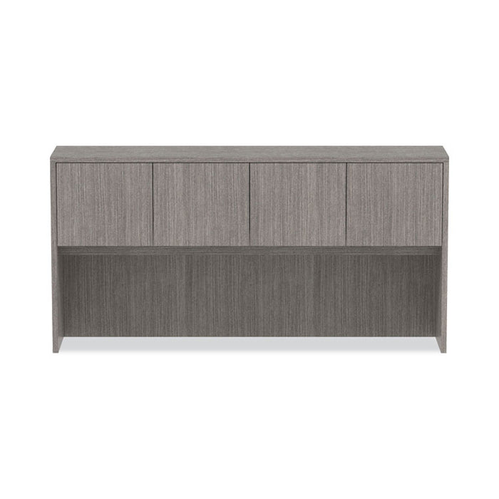 Alera Valencia Series Hutch with Doors, 4 Compartments, 70.63w x 15d x 35.38h, Gray