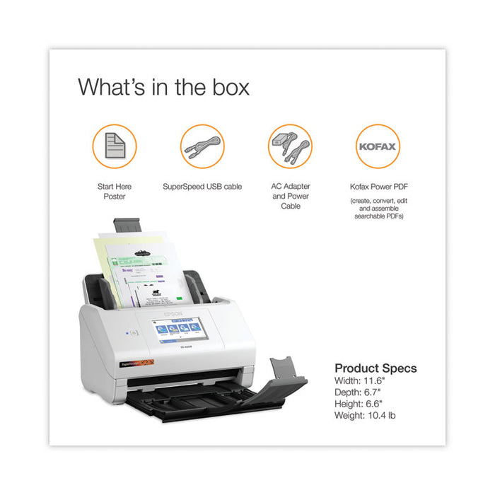 RapidReceipt RR-600W Scanner, Scans Up to 8.5 x 240, 600 dpi Optical Resolution