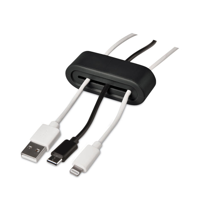 Multi Channel Cable Holder, 2" x 2", Black