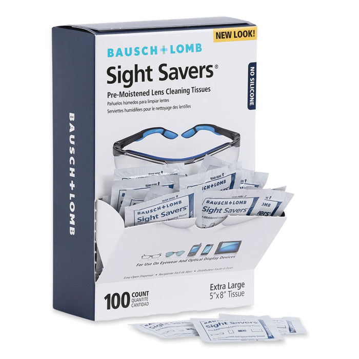 Sight Savers Premoistened Lens Cleaning Tissues, 8" x 5", 100/Box