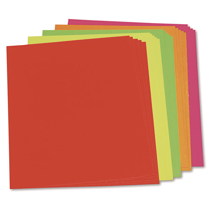 Neon Color Poster Board, 22 x 28, Lemon, Lime, Orange, Pink, Red, 25/Carton