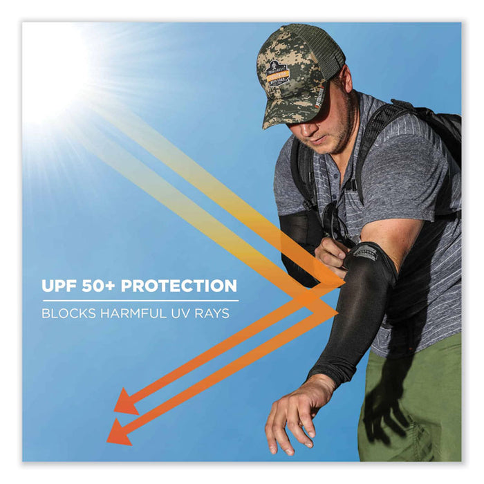 Chill-Its 6690 Performance Knit Cooling Arm Sleeve, Polyester/Spandex, X-Large, Blue, 2 Sleeves