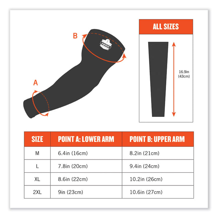 Chill-Its 6690 Performance Knit Cooling Arm Sleeve, Polyester/Spandex, X-Large, Blue, 2 Sleeves