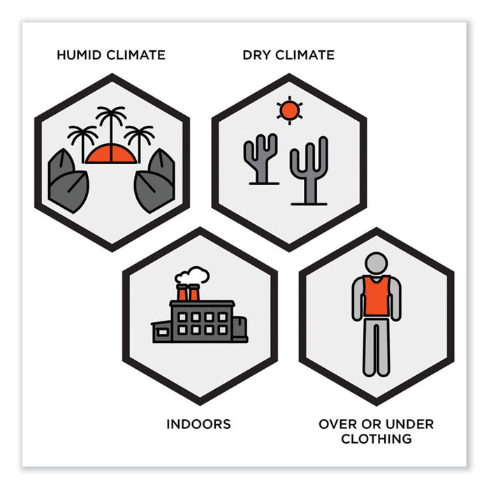 Chill-Its 6215 Premium FR Phase Change Cooling Vest with Packs, Modacrylic Cotton, Large/X-Large, Orange