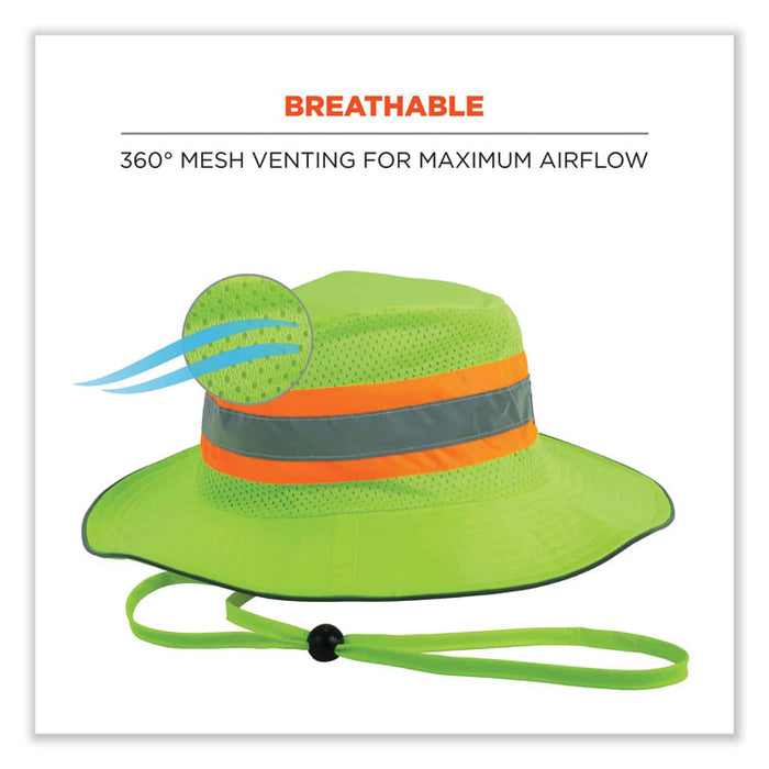 Chill-Its 8935MF Hi-Vis Microfiber Ranger Sun Hat, Small/Medium, Lime