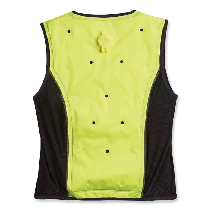 Chill-Its 6685 Premium Dry Evaporative Cooling Vest with Zipper, Nylon, Large, Lime